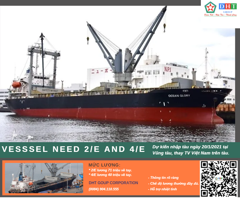 Cần gấp máy 2 và máy 4 cho tàu 1 vạn tấn.